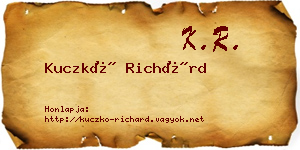Kuczkó Richárd névjegykártya