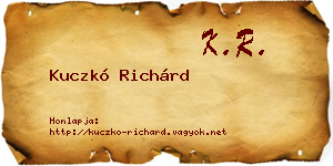 Kuczkó Richárd névjegykártya
